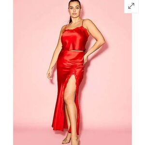 Victoria Secret -Dream Angels Two-Piece Cami Top & High-Slit Skirt